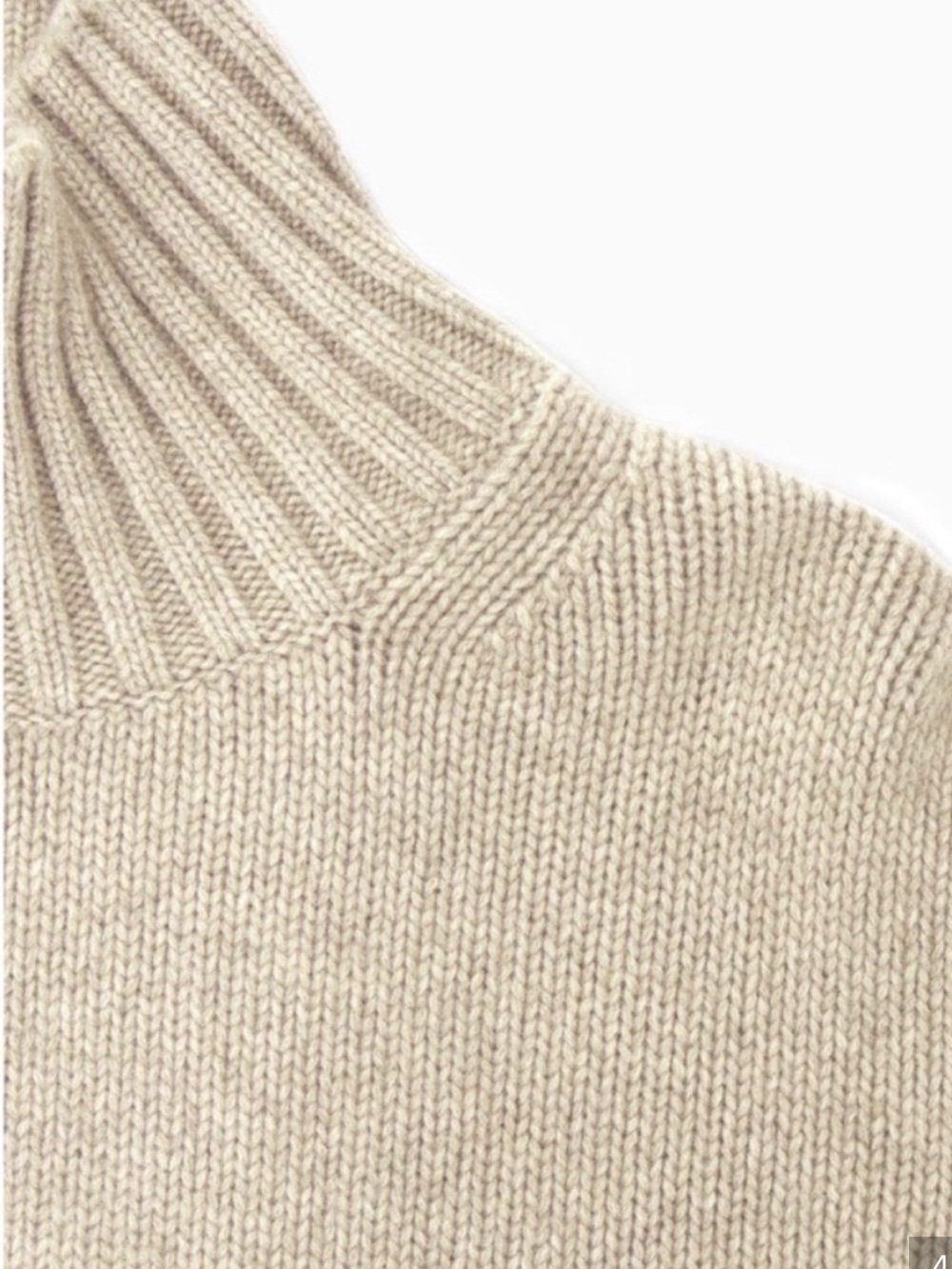 COS NWT Chunky 100% Pure Cashmere Funnel Neck Sweater in Undyed Cream/Tan - Picture 2 of 10